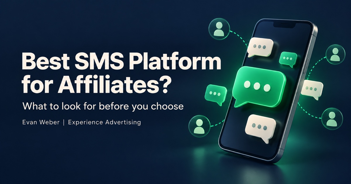 SMS marketing illustration with a question about choosing a platform